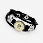 Shotgun Shell Bracelet, 20 Gauge Black Leather Shotgun Shell Bracelet, Shotgun Shell Jewelry, Shooting Sports Jewelry, Shooting Jewelry Gift