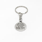 Christian Gift, He Heals The Wounds Of Every Broken Heart Keychain, Psalm 147 3, Christian Keychain, Christian Sympathy Gift, Keychain Gift