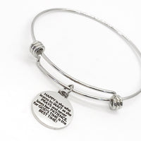 Christian Woman Gift, Christian Bracelet, Happy Woman Gift, Pray and Wait, God’s Time Is The Best Time, Wait On God, Stacking Bangle