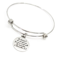 Scripture Gift, Be Strong, Do Not Give Up, 2 Chronicles 15 7, Stacking Bracelet, Stacking Bangle, Scripture Charm Bangle, Scripture Jewelry