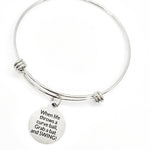 Softball Player Gift, Softball Quote, When Life Throws A Curve Ball, Grab A Bat And Swing, Stacking Bracelet, Charm Bracelet