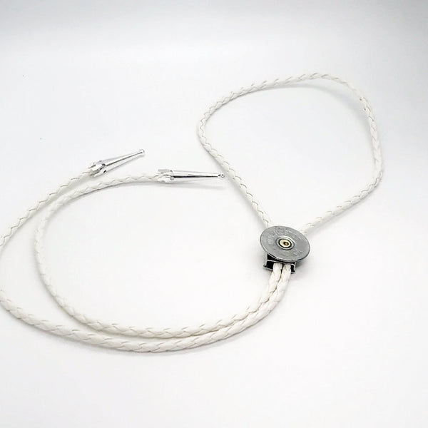 12 Gauge Shotgun Shell Bolo Tie, Cream Cord Bola Tie Gift For Him, Southwestern Style, Shooting Sports, Western Jewelry, Gift For Dad