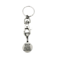 Softball Player Gift, Softball Keychain, When Life Throws You A Curve Ball, Grab A Bat And SWING, Softball Quote Gift, Motivation Gift