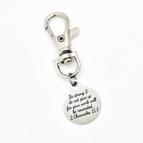 Christian Gift, Be Strong And Do Not Give Up Charm, Your Work Will Be Rewarded, Keychain Clip, Purse Charm, Christian Charm, Bible Verse