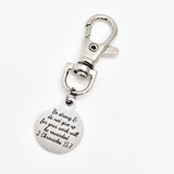 Christian Gift, Be Strong And Do Not Give Up Charm, Your Work Will Be Rewarded, Keychain Clip, Purse Charm, Christian Charm, Bible Verse