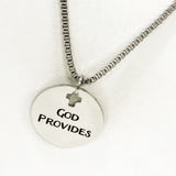Christian Gift, God Provides Necklace, Men Christian Jewelry, Christian Man Necklace, Baptism Gift, Religious Gift For Him, Husband Gift