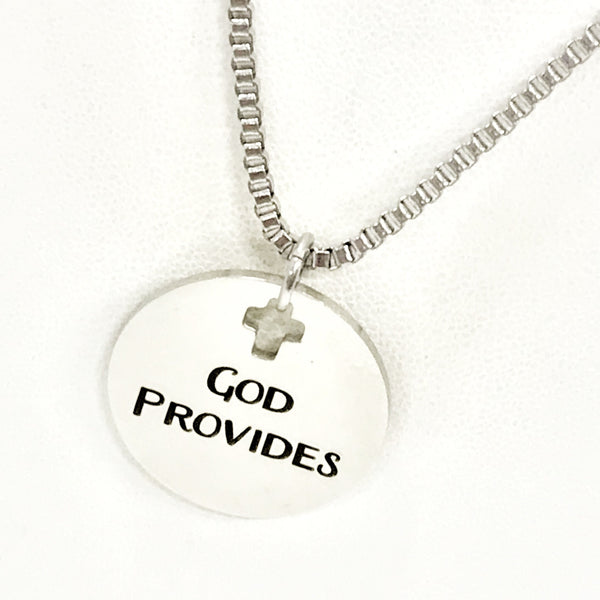 Christian Gift, God Provides Necklace, Men Christian Jewelry, Christian Man Necklace, Baptism Gift, Religious Gift For Him, Husband Gift