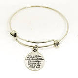 Stacking Bangle, Perfect Peace Bracelet, Isaiah 26 3 Stacking Bracelet, Scripture Charm Bracelet, Stacking Charms, Christian Gift