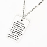 Grandson Gift, Grandson Necklace,  Gift for Grandson, Courage Is Not The Absence Of Fear, Have Courage, Live Your Dreams, Gift For Him