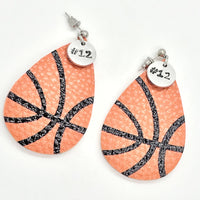 Basketball Gifts, Basketball Earrings, Basketball Mom Gifts, Player Number Earrings, Basketball Jewelry, Girlfriend Gifts, Basketball Team
