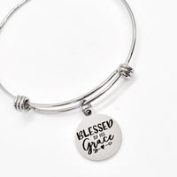 Blessed By His Grace Bracelet, Blessed By His Grace Charm, Gods Grace Jewelry, Christian Jewelry, Religious Gift, Religious Jewelry Gift