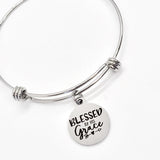 Blessed By His Grace Bracelet, Blessed By His Grace Charm, Gods Grace Jewelry, Christian Jewelry, Religious Gift, Religious Jewelry Gift