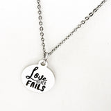 Love Necklace, Love Never Fails Necklace, Love Jewelry, 1 Cor 13 Jewelry, 1 Cor 13 Necklace,  Love Never Fails