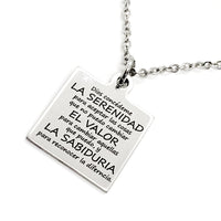 Charm Anklet, Spanish Serenity Prayer Anklet, Serenity Prayer Charm, Spanish Jewelry Gift, Stainless Charm Anklet, Serenity Prayer Gift