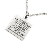 Charm Anklet, Spanish Serenity Prayer Anklet, Serenity Prayer Charm, Spanish Jewelry Gift, Stainless Charm Anklet, Serenity Prayer Gift