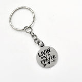 Keychain Gift, Livin On A Prayer Keychain, Living On A Prayer Charm Keychain, Christian Keychain, Christian Gift, Religious Keychain Gift