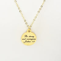 Christian Necklace, Be Strong And Courageous Necklace, Christian Jewelry, Christian Scripture Gifts, Stainless Necklace, Joshua 1:9 Necklace