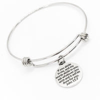 Christian Woman Gift, Christian Bracelet, If You Abide In Me, And My Word’s Abide In You, John 15 7 Bracelet, Stacking Bangle