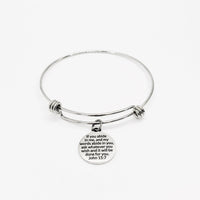 Christian Woman Gift, Christian Bracelet, If You Abide In Me, And My Word’s Abide In You, John 15 7 Bracelet, Stacking Bangle