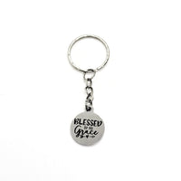 Blessed By His Grace Keychain, Christian Keychain, Christian Gift, God’s Grace Keychain,  Blessed By His Grace Charm, Charm Keychain