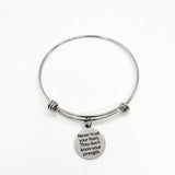 Motivation Gift, Never Trust Your Fears, They Don’t Know Your Strength Bracelet, Stacking Bangle, Charm Bracelet, Quote Charm