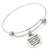 Motivation Gift, Never Trust Your Fears, They Don’t Know Your Strength Bracelet, Stacking Bangle, Charm Bracelet, Quote Charm