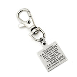 Bag Charm, Spanish Serenity Prayer. Charm, Keychain Charm, Keychain Gift, Spanish Language Gift, Serenity Courage Wisdom Charm