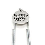 Bookmark Gift, Blessed By His Grace Bookmark, Charm Bookmark, Planner Gift, Planner Bookmark, Bible Bookmark, Christian Charm Gifts