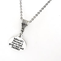 When Life Throws You A Curve Ball, Grab A Bat And Swing Necklace, Softball Player Gift, Motivational Quote, Encouraging Quote