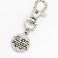 Bag Charm, Pray And Wait Charm, God’s Time Is The Best Time, Christian Woman Gift, Daughter Gift, Life Reminders, Life Lessons