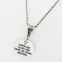 When God Closes One Door, He Opens Another Necklace, Christian Encouragement Gift, Moving Forward Gift