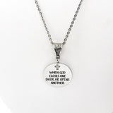 When God Closes One Door, He Opens Another Necklace, Christian Encouragement Gift, Moving Forward Gift