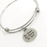 Stacking Bangle, Be Brave, Be Strong, Be You. Bracelet, Stacking Bracelet, Charm Bracelet, Stacking Charms, Motivation Gift