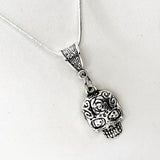Sugar Skull Necklace, Day Of The Dead Gift, Sugar Skull Gift, Sugar Skull Pendant, Day Of The Dead Charm, Remembrance Gift, Gift For Her