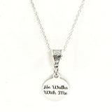 He Walks With Me Necklace, Christian Jewelry, Jesus Walks With Me, Christian Gift,  Sunday School Group Gift, Daughter Gift, Religious Gift