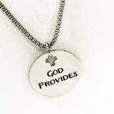 Christian Gift, God Provides Necklace, Men Christian Jewelry, Christian Man Necklace, Baptism Gift, Religious Gift For Him, Husband Gift