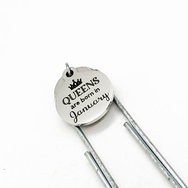 Queen Gift, Queen Are Born In Bookmark, Queen Birth-month, Paperclip Bookmark, Charm Bookmark, Wife Gift, Girlfriend Gift, Planner Bookmark