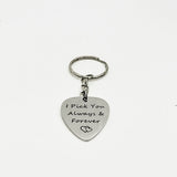 Love Gift, I Pick You Always and Forever Keychain, Husband Gift, Wife Gift, Girlfriend Gift, Guitar Pick Keychain, Boyfriend Gift