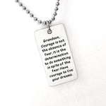 Grandson Gift, Live Your Dreams Necklace, Grandson Necklace, Grandson Courage Gift, Gift To Grandson