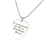 Dad Gift, I Couldn’t Pick A Better Dad Necklace, Gift For Dad, Dad Love, Guitar Pick. Charm, Dad Christmas, Dad Birthday