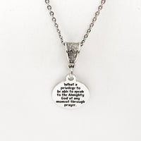 Prayer Necklace, What A Privilege Charm, Speak To God Charm, Stainless Necklace, Christian Gift, Religious Gift, Christian Woman Gift