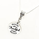 Thankful Gift, Thankful Grateful Blessed Necklace, Thanksgiving Jewelry, Thanksgiving Necklace, Thankful Necklace, Gift For Her