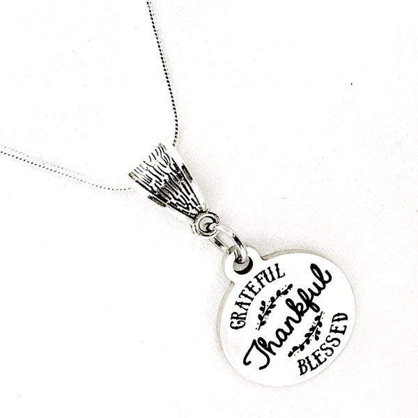 Thankful Gift, Thankful Grateful Blessed Necklace, Thanksgiving Jewelry, Thanksgiving Necklace, Thankful Necklace, Gift For Her