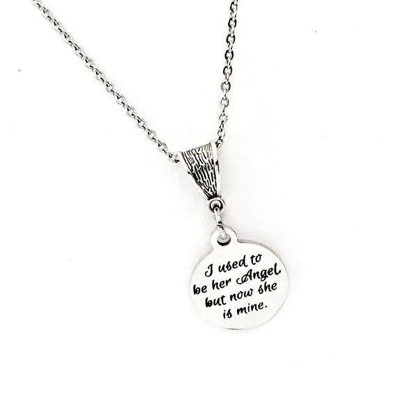 Memorial Gift, I Used To Be Her Angel But Now She Is Mine Necklace, Memorial Necklace, Remembering Her,  Mom Memorial, Grandmother Memorial