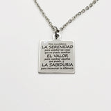 Charm Anklet, Spanish Serenity Prayer Anklet, Serenity Prayer Charm, Spanish Jewelry Gift, Stainless Charm Anklet, Serenity Prayer Gift