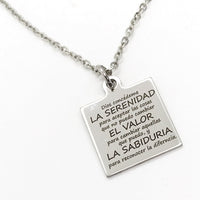 Charm Anklet, Spanish Serenity Prayer Anklet, Serenity Prayer Charm, Spanish Jewelry Gift, Stainless Charm Anklet, Serenity Prayer Gift