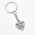 Keychain Gift, Your Heart Knows The Way Keychain, Daughter Gift, Motivating Gift, Encouraging Gift, Charm Keychain