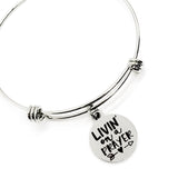 Charm Bangle, Livin On A Prayer Bangle, Charm Bracelet, Prayer Mindset Gift, Positivity Gift, Living On Prayer Jewelry, Gift For Her