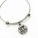 Charm Bangle, Livin On A Prayer Bangle, Charm Bracelet, Prayer Mindset Gift, Positivity Gift, Living On Prayer Jewelry, Gift For Her