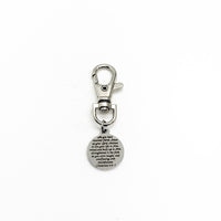 Bag Charm, Live Your Life In Christ Charm, Colossians 2 6 and 7, Rooted In Christ, Baptism Gift,  Zipper Pull, Backpack Charm, Purse Charm
